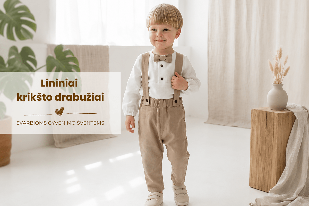 Lininiai krikšto kostiumėliai