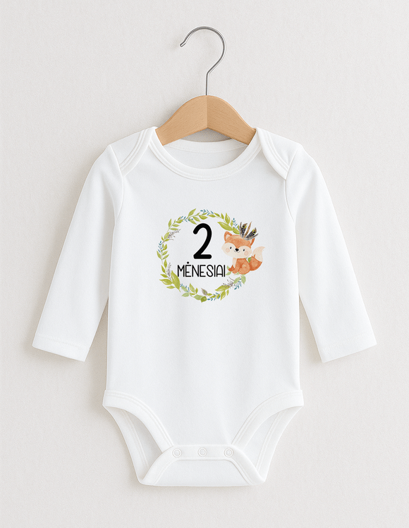 Smėlinukai kūdikiams su mėnesių užrašais "Lapiukas" (pasirinkite reikiamą mėnesį)