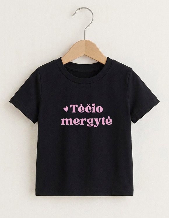 Vaikiški marškinėliai su užrašu "Tėčio mergytė" 