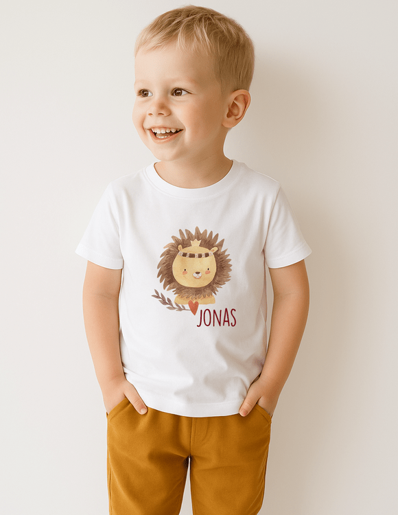 Vaikiški marškinėliai su pasirinktu vardu "Boho liūtas"