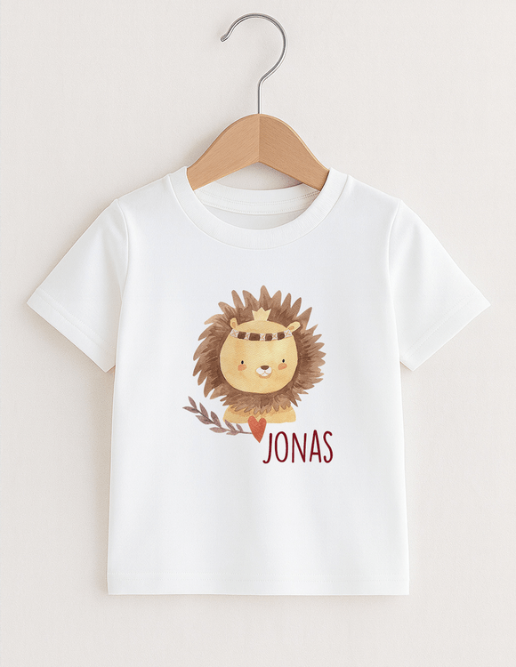 Vaikiški marškinėliai su pasirinktu vardu "Boho liūtas" 1