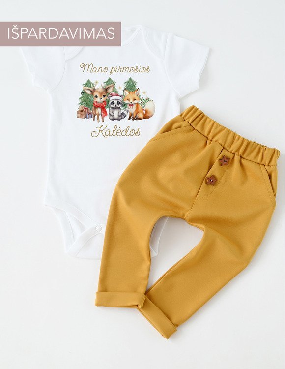Personalizuotas kalėdinis komplektas naujagimiui "Miškas" 
