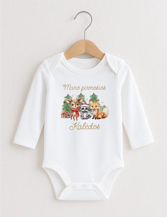 Personalizuotas kalėdinis komplektas naujagimiui "Miškas"  1