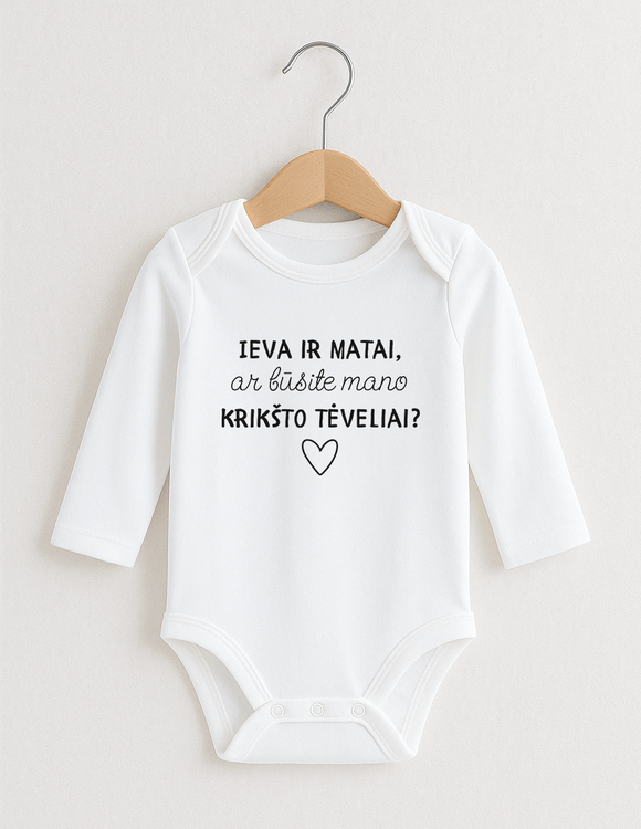 Krikštynų smėlinukas kūdikiui "Ar būsite mano krikšto tėveliai"  