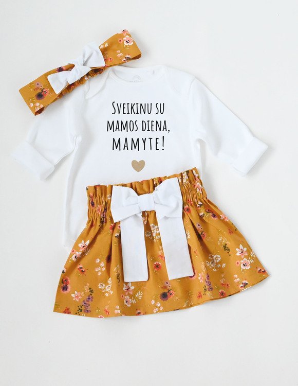 Personalizuotas drabužių komplektas mergaitei "Mamos diena"