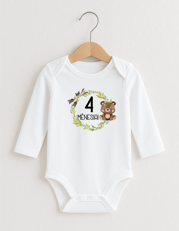 Smėlinukai kūdikiams su mėnesių užrašais "Meškutis" (pasirinkite reikiamą mėnesį)