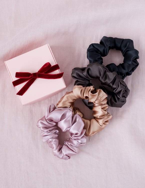 Ruda šilkinė plaukų gumelė "ŠOKOLADAS" 2