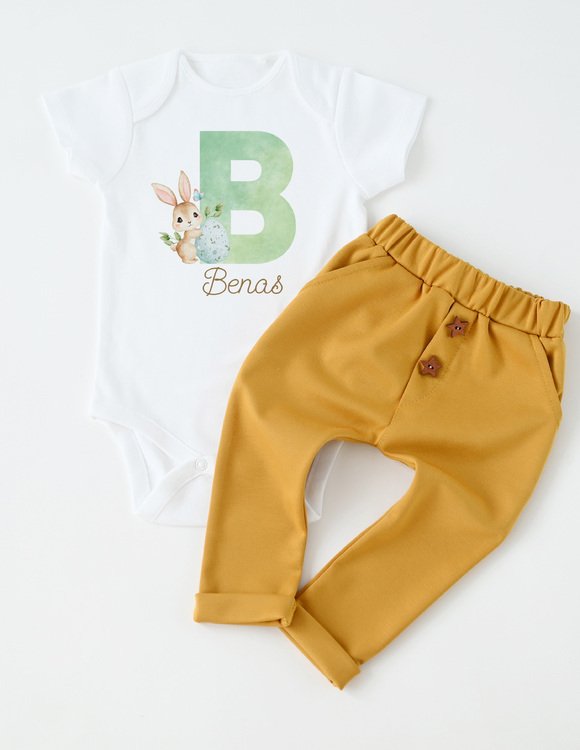 Personalizuotas vaikiškas Velykų komplektas 