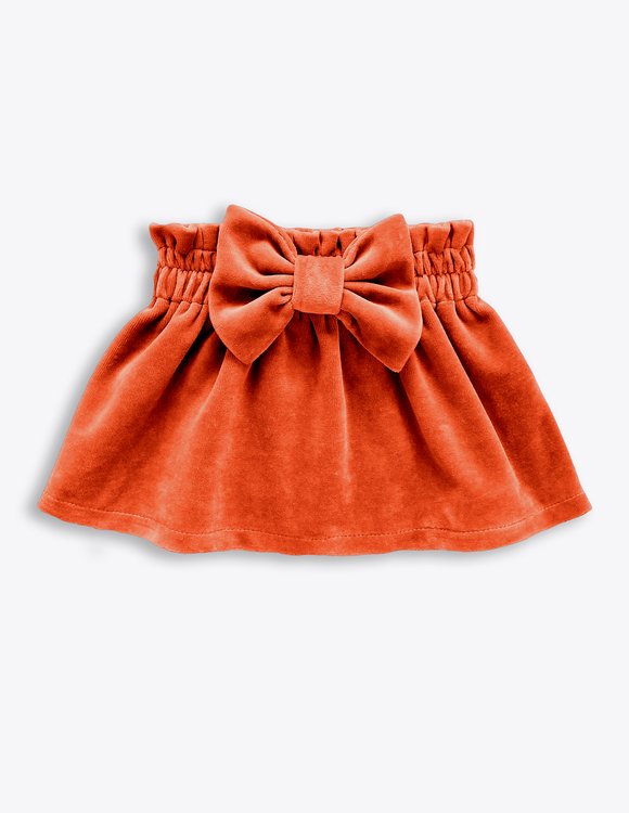 Oranžinis sijonas su kaspinu  "MEDEINA"  1