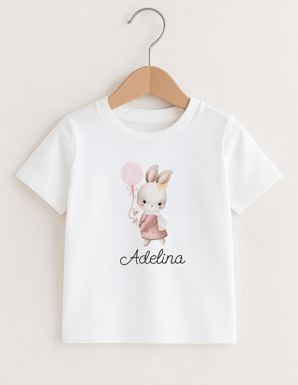 Marškinėliai mergaitei su vardu "Boho zuikutė"