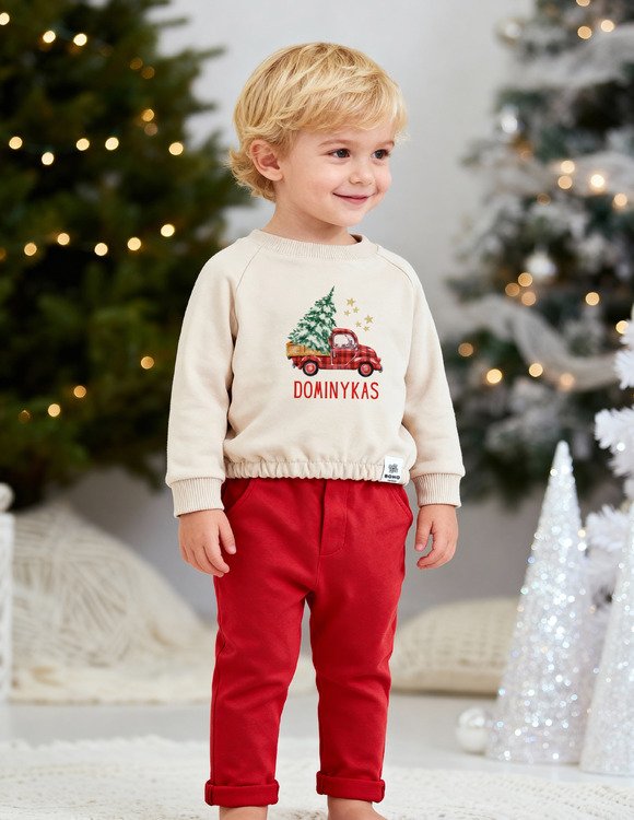 Personalizuotas kalėdinis komplektas "ATVAŽIUOJA KALĖDOS"