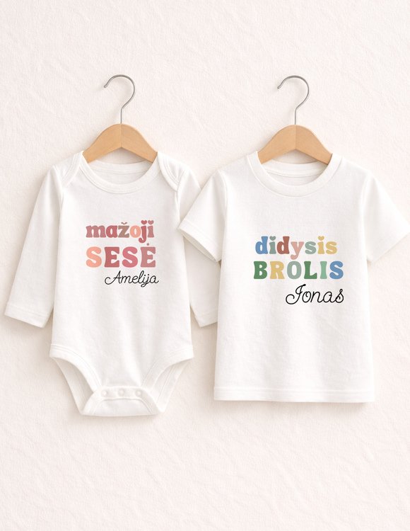 Smėlinuko ir marškinėlių rinkinys "Sesė ir brolis"