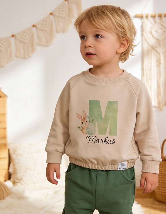 Personalizuotas vaikiškas Velykų komplektas 