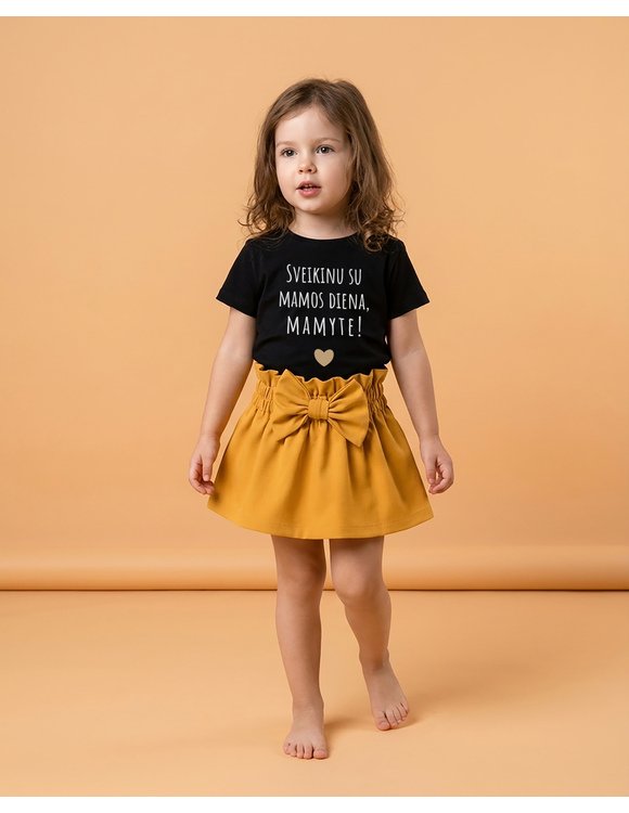 Juodi marškinėliai vaikui "MAMOS DIENA" 1