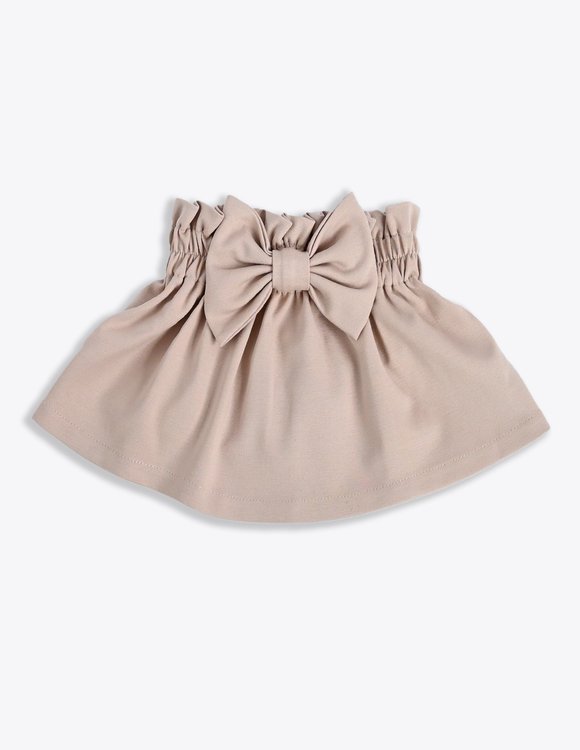 Smėlio spalvos sijonas su kaspinu "Smiltė"  1