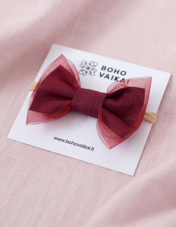 Galvajuostė su vyšnių spalvos kaspinu