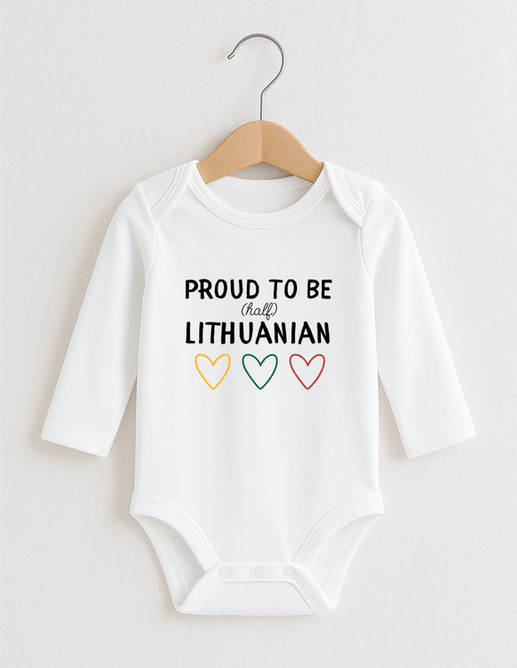 Smėlinukas kūdikiui "Proud to be half Lithuanian" 