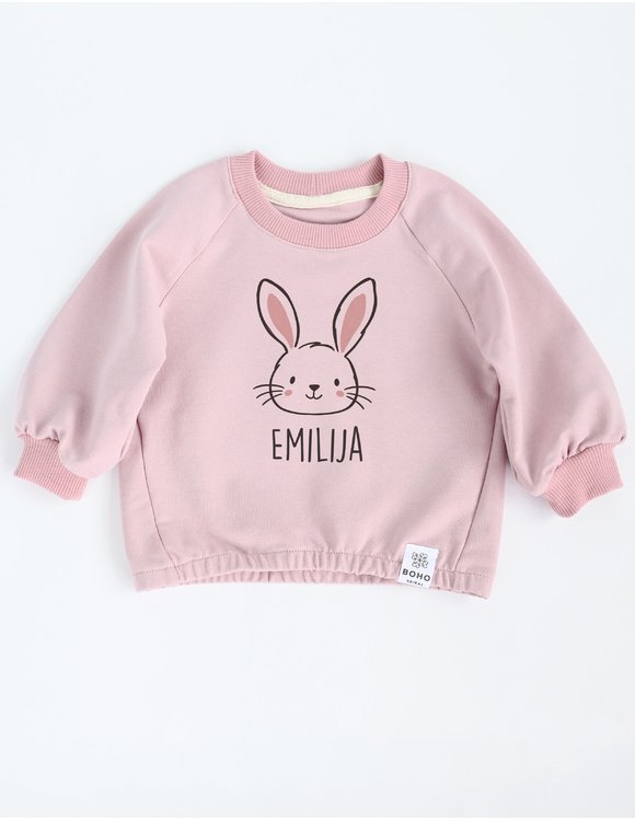 Personalizuotas vaikiškas džemperis "ZUIKĖ EMI" 