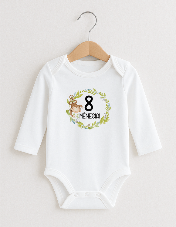 Smėlinukai kūdikiams su mėnesių užrašais "Beždžionėlė" (pasirinkite reikiamą mėnesį)