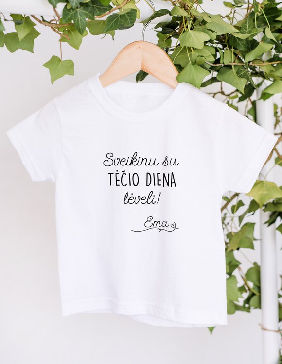 Tėčio dienos marškinėliai vaikams "Sveikinimas tėčiui"