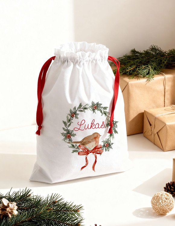  Personalizuotas, medžiaginis dovanų maišelis (2 dydžiai)