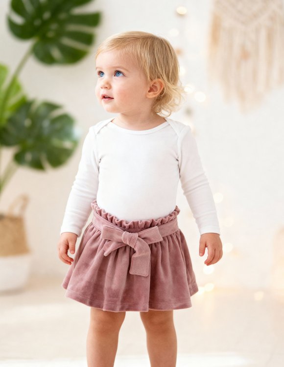 Pelenų rožės spalvos sijonas mergaitei "LIZA" 