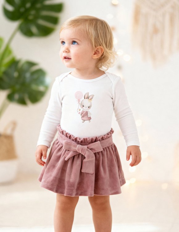 Pelenų rožės spalvos sijonas mergaitei "LIZA" 