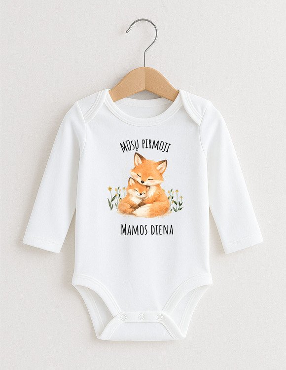 Personalizuotas drabužių komplektas berniukui "Pirmoji Mamos diena" 3