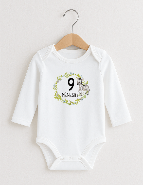 Smėlinukai kūdikiams su mėnesių užrašais "Zebriukas" (pasirinkite reikiamą mėnesį)