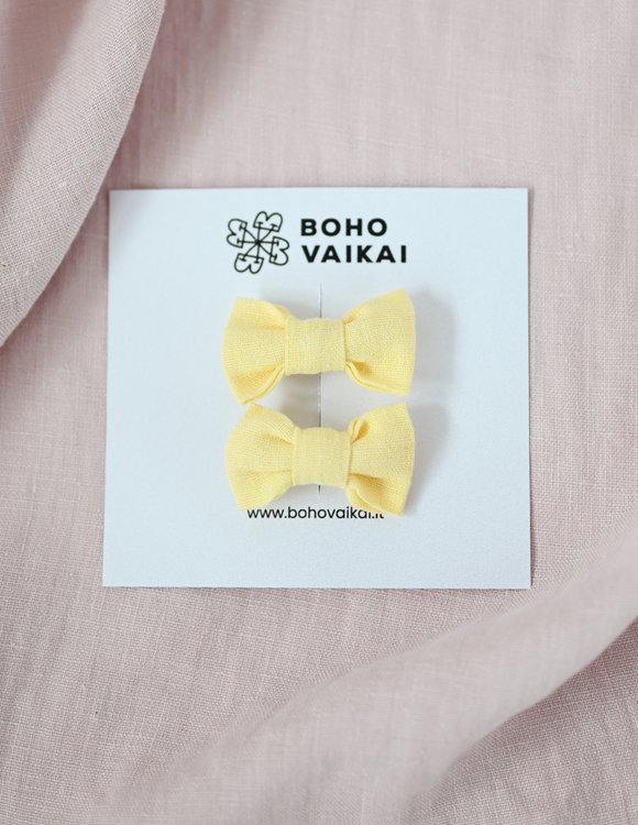 Maži lininiai kaspinėliai mergaitei (2vnt.)