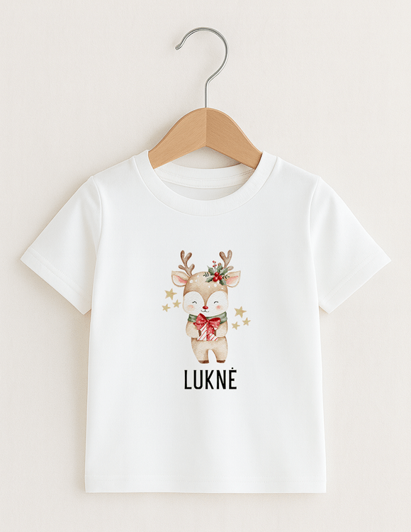 Personalizuoti kalėdiniai marškinėliai "BRIEDŽIUKAS"
