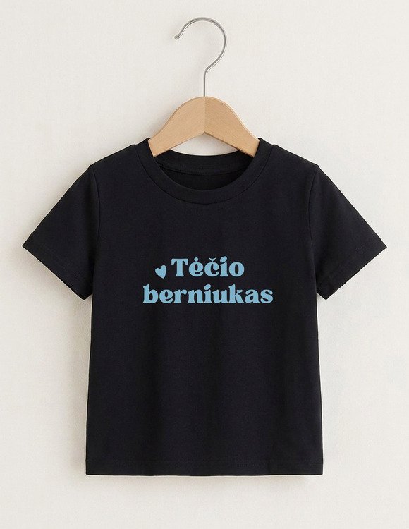 Marškinėliai berniukui su užrašu "Tėčio berniukas"