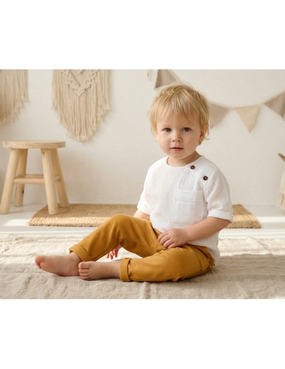 Garstyčių spalvos kelnės "Rojus"  1