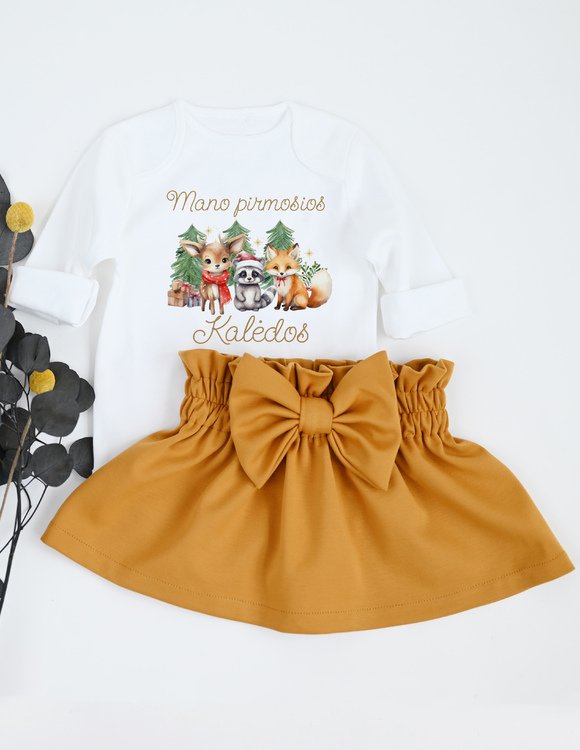 Personalizuotas kalėdinis komplektas naujagimiui "Miškas" 