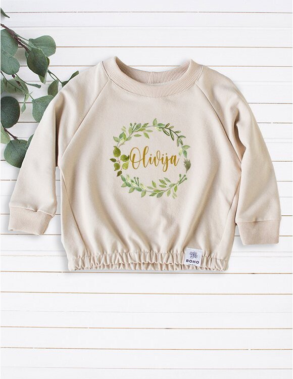 Personalizuotas džemperis vaikui su vardu "Žolynai"